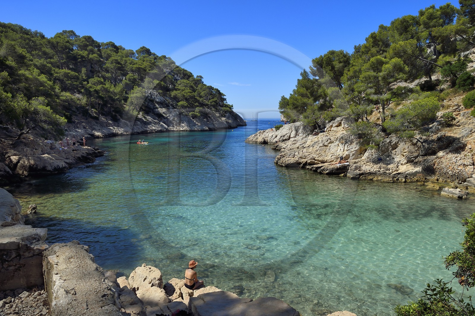 France, Bouches-du-Rhône (13), Marseille, Parc national des Calanques, Calanque de Port-Pin (demande d'autorisation nécessaire avant publication)
