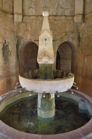 France, Var (83), Abbaye cistercienne du Thoronet, la fontaine du cloitre