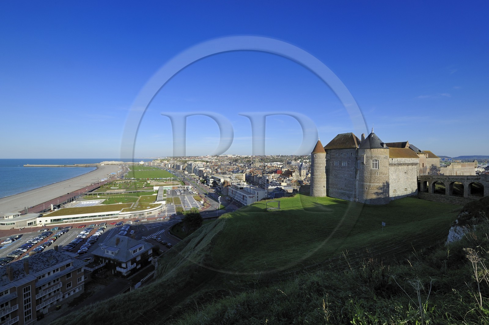 France, Seine-Maritime (76), Dieppe, le Château-musée domine la ville