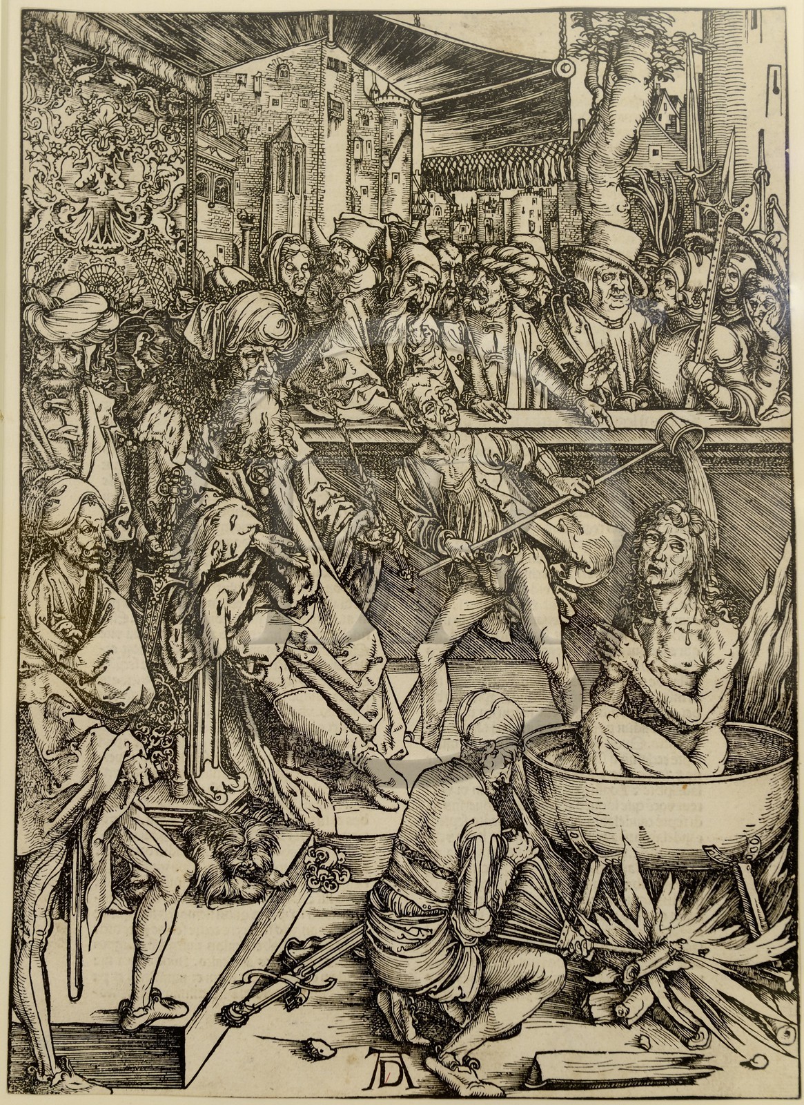 France, Marne (51), Reims, musée Hôtel le Vergeur, gravure originale de Albrecht Durer extrait d'une série sur l'Apocalypse