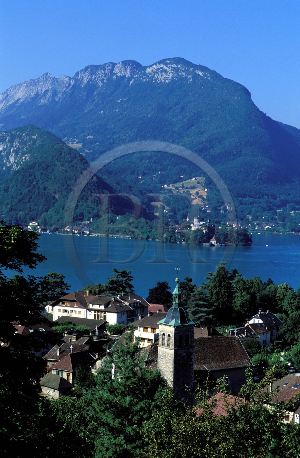 France, Haute Savoie, Talloire village on the banks of the Lake of Annecy