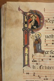 Croatie, Dalmatie, côte dalmate, Zadar, église et couvent Saint-François, enluminure d'un Codex du XIIIème siècle