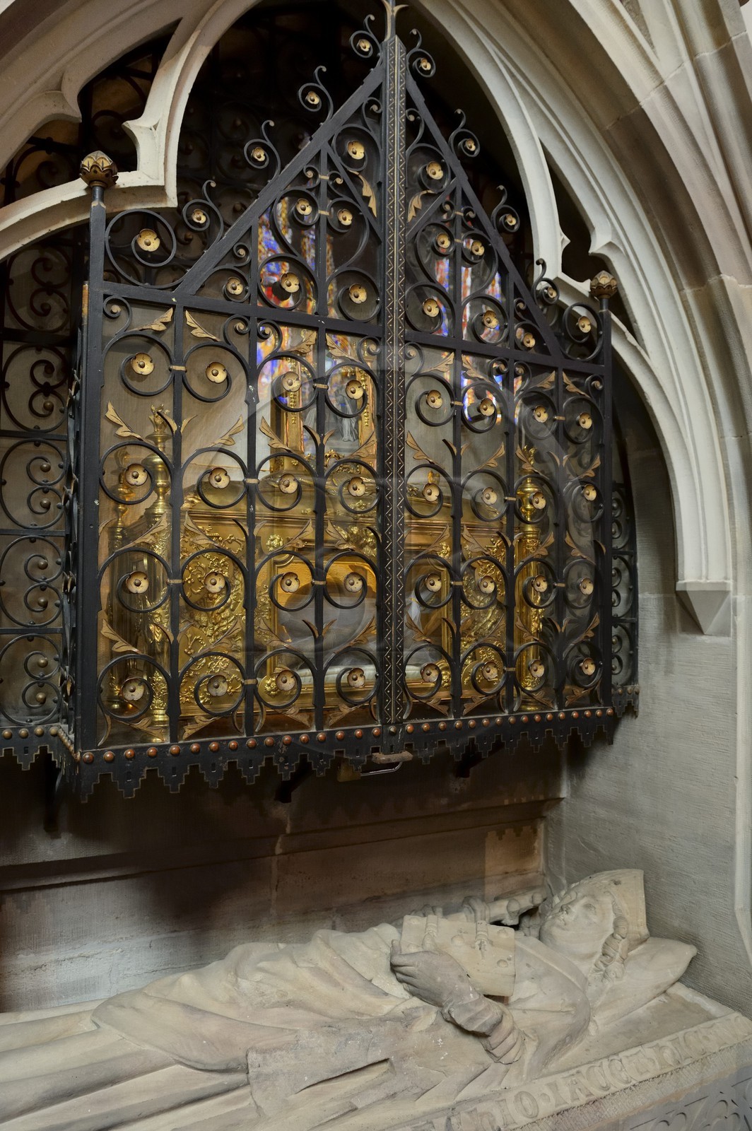 France, Bas Rhin, Niederhaslach, the Saint-Florent church, the reliquary of Saint Florent (1714)