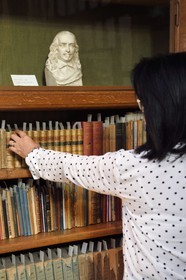 France, Seine Maritime, Rouen, Pierre Corneille museum, Cornelian library given by Edouard Pelay, Karima Paris in charge of the literary houses of Rouen