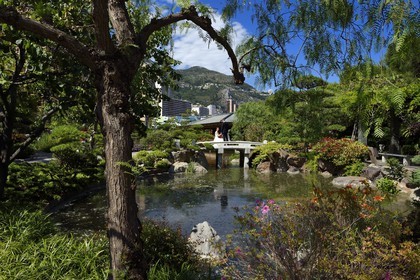 Principauté de Monaco, Monaco, Monte-Carlo, le Jardin Japonais par l'architecte paysagiste Yasuo Beppu