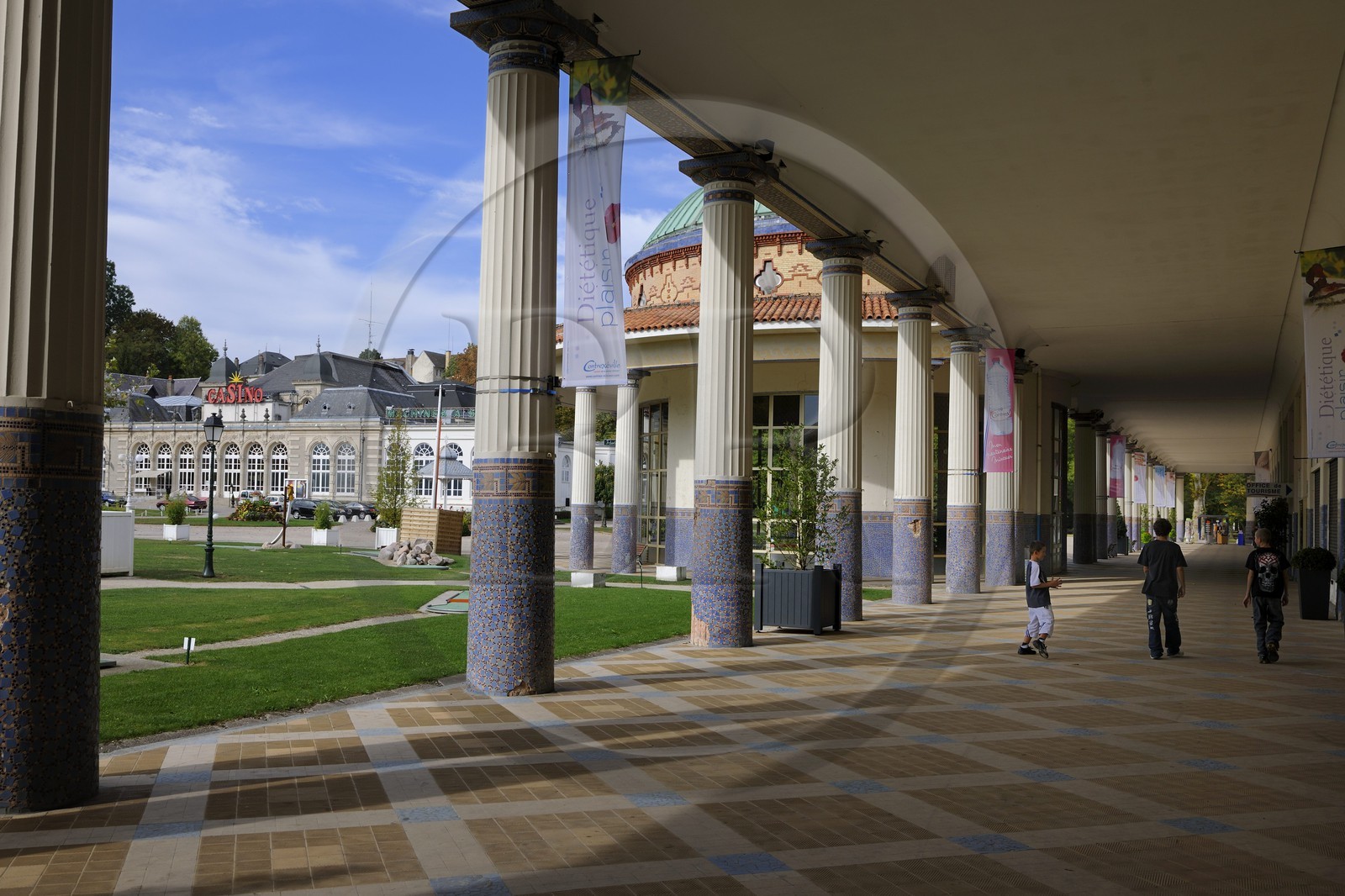 France, Vosges, city of Contrexeville, the source of the thermal spa and the Casino