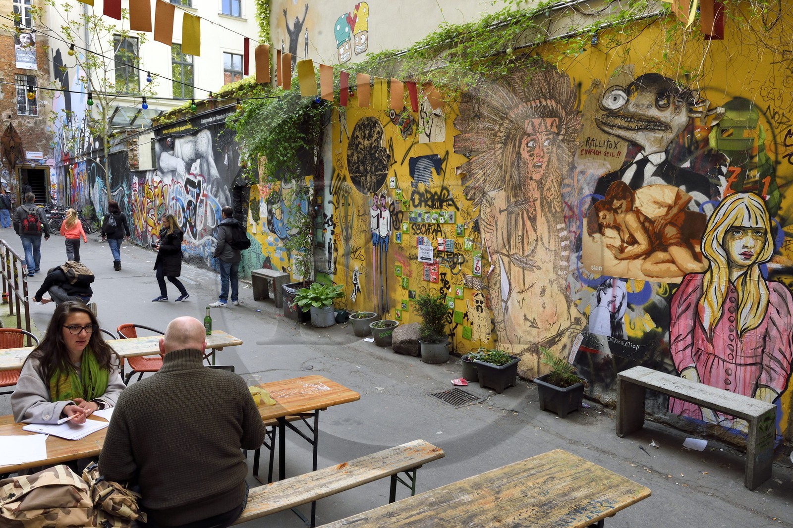 Allemagne, Berlin, Spandauer Vorstadt dans Berlin-Mitte, Scheunenviertel, espace alternatif de Haus Schwarzenberg sur Rosenthaler Strasse 39