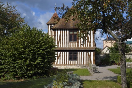 France, Seine Maritime, Petit Couronne near Rouen, Pierre Corneille museum, typical Norman manor with its half-timberings, it served as country house to the writer