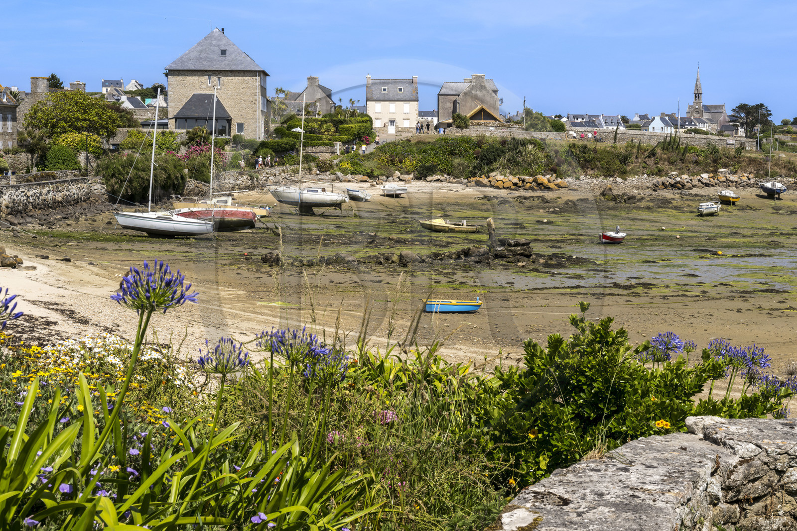 France, Finistère (29), Iles du Ponant, Ile de Batz, Porz an Eog, ancien port des goélettes