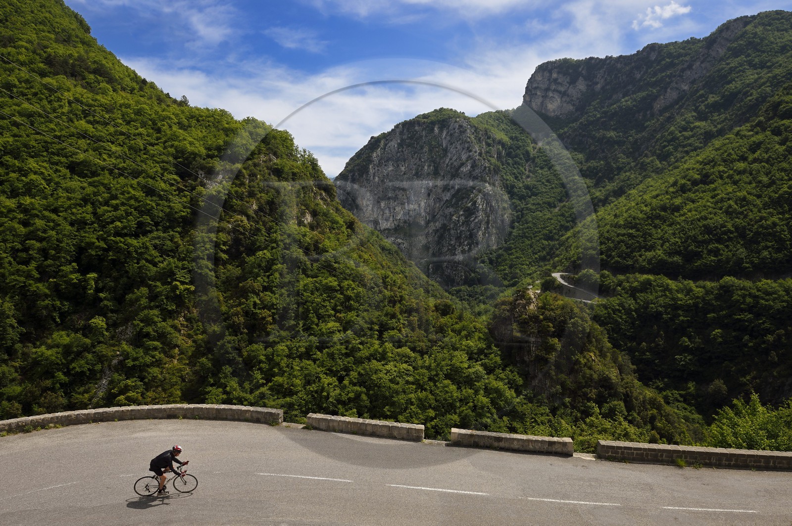 France, Alpes-Maritimes (06), parc national du Mercantour, la route du Moulinet dans la vallée de la Bévéra