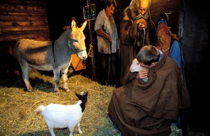 France, Bouches-du-Rhône (13), Les Baux-de-Provence, labellisé Les Plus Beaux Villages de France, fêtes de Noël, crèche vivante