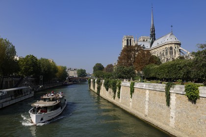 France, Paris, the Seine river banks listed as World Heritage by UNESCO, the Notre Dame Cathedral