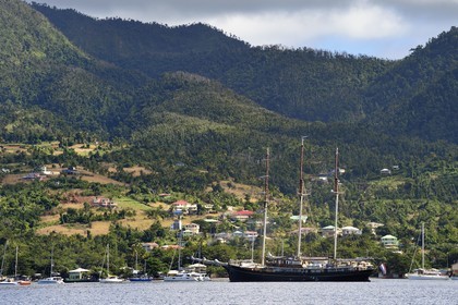 Caraïbes, Ile de la Dominique, l'ancienne capitale Portsmouth dans la baie de Prince Rupert