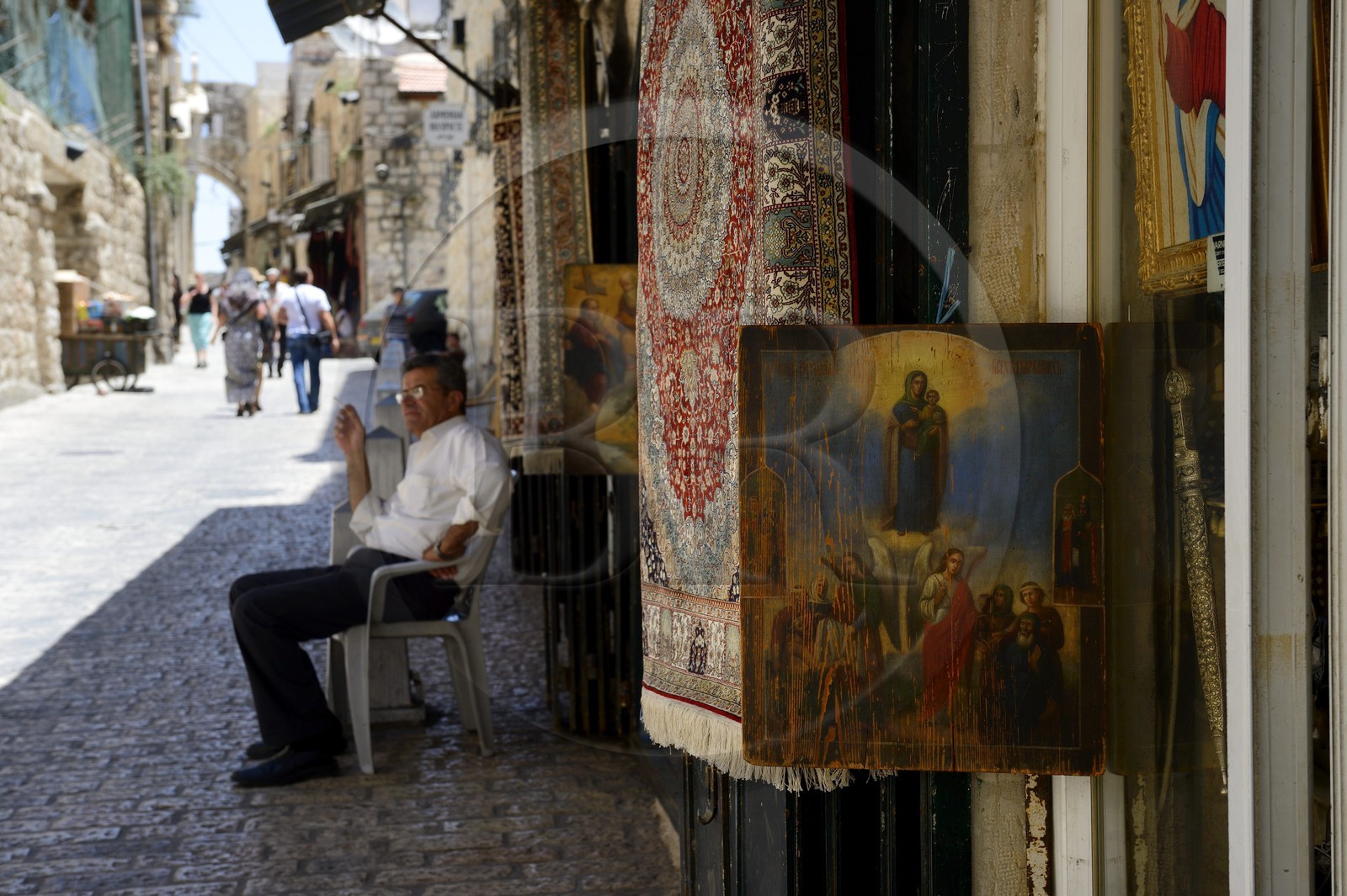 Israel, Jerusalem, holy city, the old town listed as World Heritage by UNESCO, the Via Dolorosa in the Muslim Quarter
