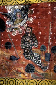 France, Côtes d'Armor, Plougrescant, the painted vault of the Sainte Gonery chapel