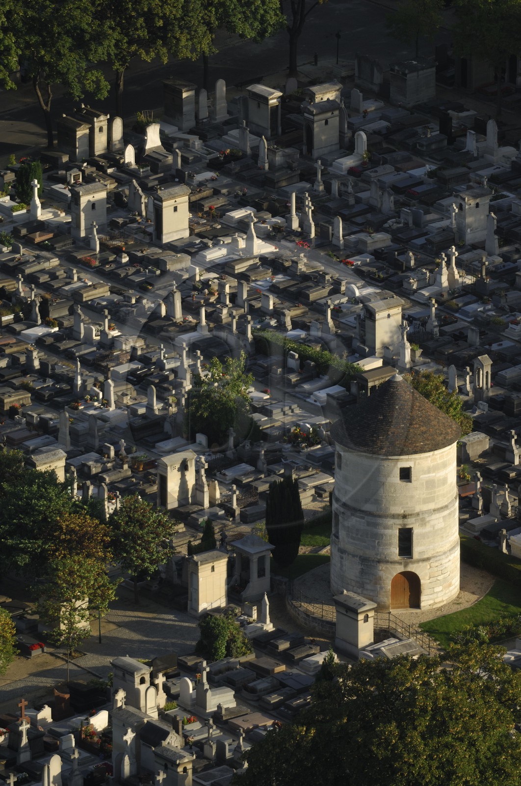 France, Paris, Montparnasse cemetery, tower of a former flour mill