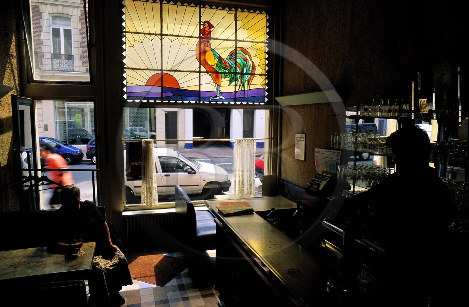 France, Nord (59), Lille, intérieur d'Estaminet (café ou restaurant traditionnel)