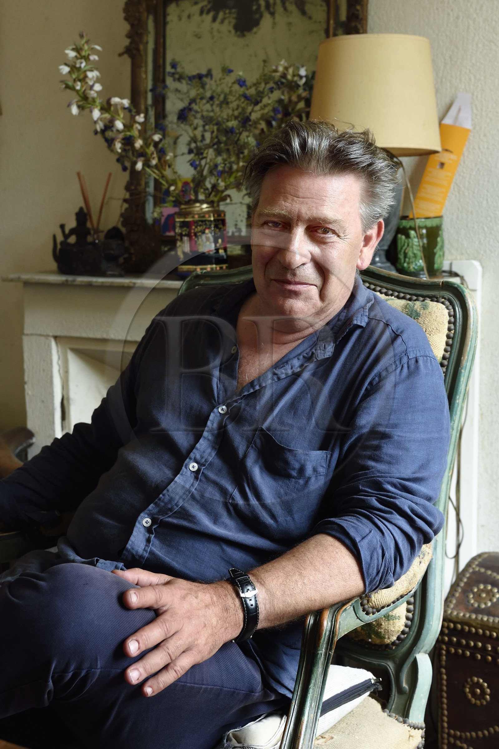 France, Var, Iles d'Hyeres, Porquerolles island, Maxime Prodromides grandson of François-Joseph Fournier and president of the Economic, Social and Cultural National park of Port Cros Council