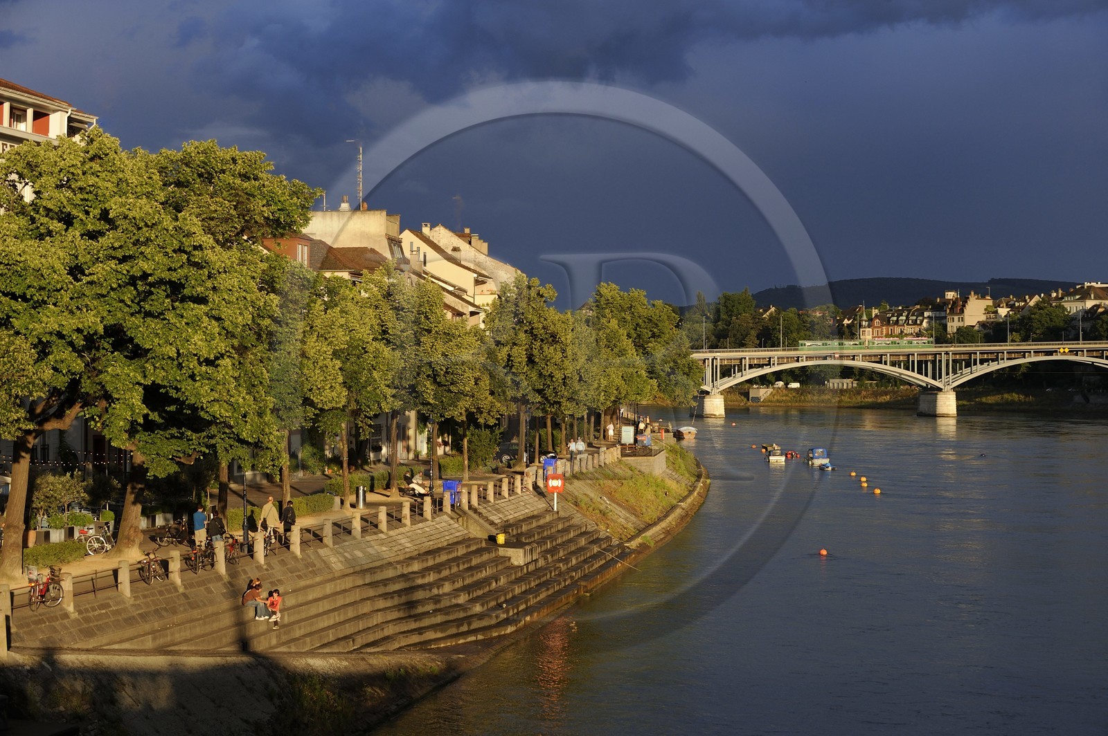 Switzerland, Canton Basel-Stadt, Basel, Little Basel district on the right bank of the river Rhine