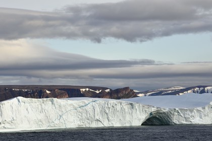 Groenland, cote ouest, baie de Baffin, Baie de North Star, icebergs à l'embouchure du fjord Wolstenholme