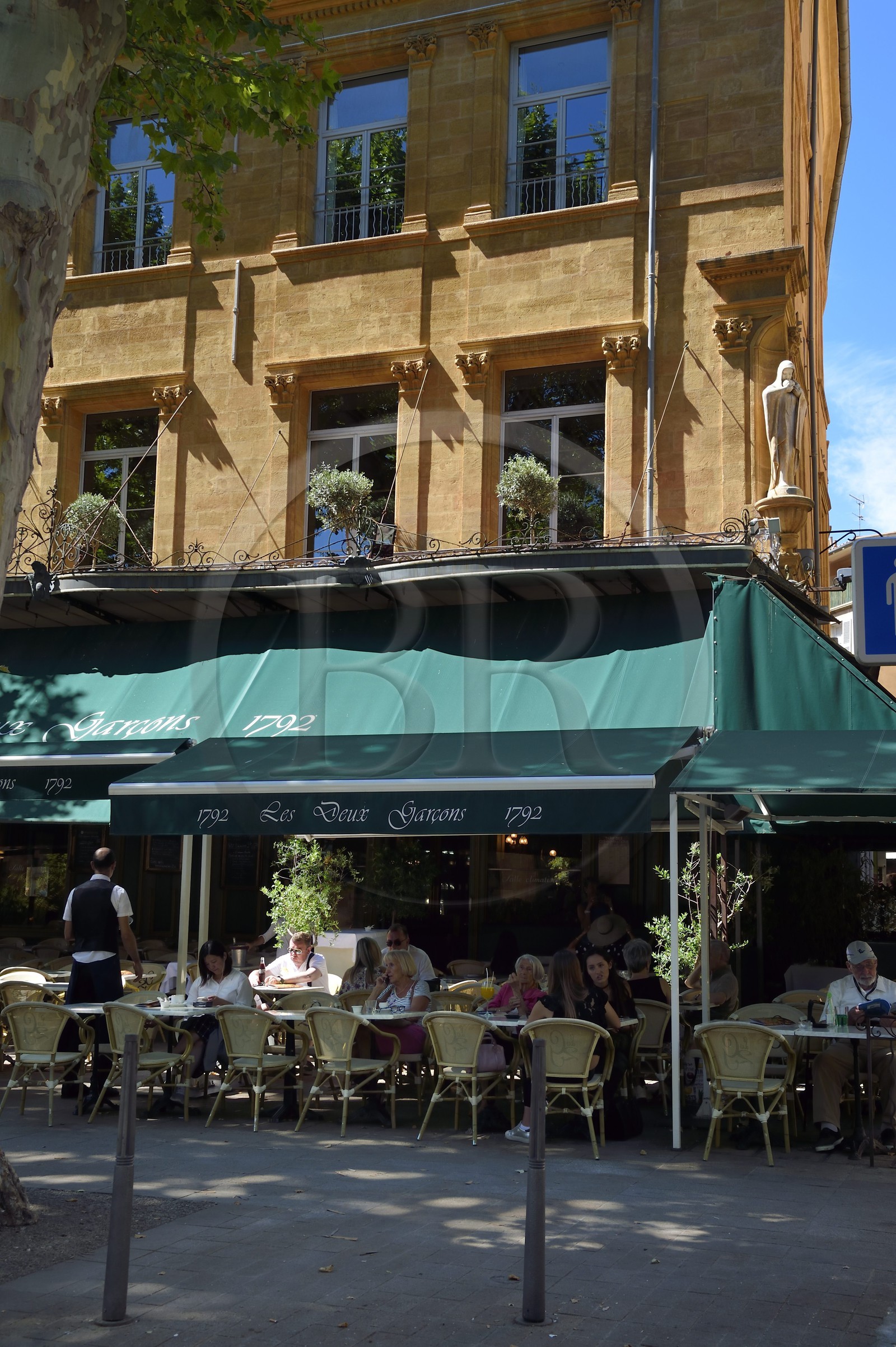 France, Bouches du Rhone, Aix en Provence, Cours Mirabeau, café Les Deux Garcons, frequented by Paul Cezanne
