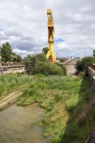 France, Loire-Atlantique, Nantes, the yellow Titan crane in the old shipyards
