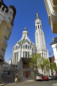 France, Allier (03), Vichy, Notre Dame des Malades (Our Lady of the Sick) church and Saint Blaise church in art Deco style by architects Antoine Chanet and Jean Lioger