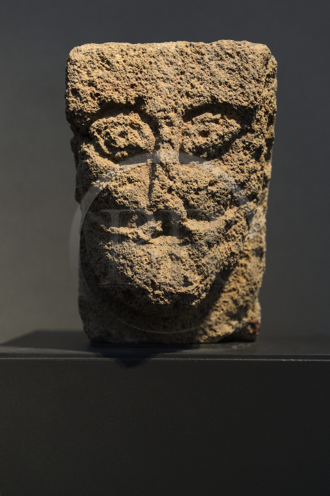 Israel, Jérusalem, quartier de Guivat Ram, musée d'Israel, departement d'archéologie, corbel in the shape of a man's head, Acre, 13th century