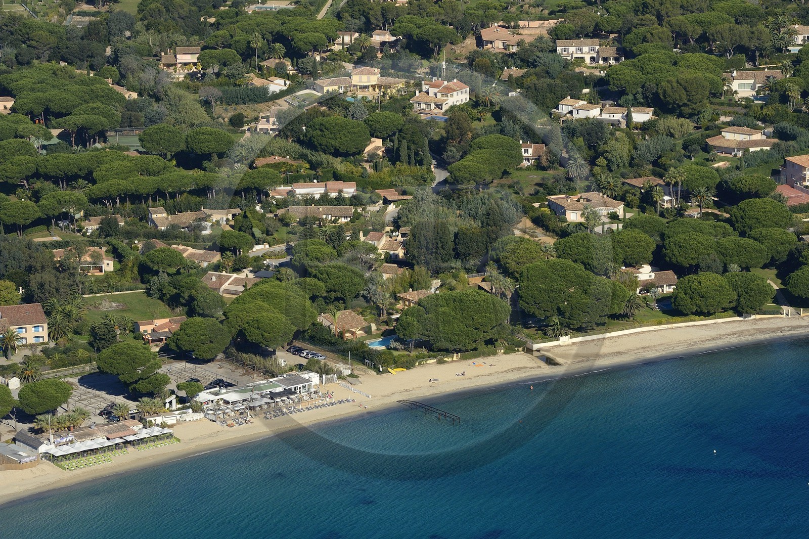 France, Var, Saint-Tropez, Pampelonne beach (aerial view)