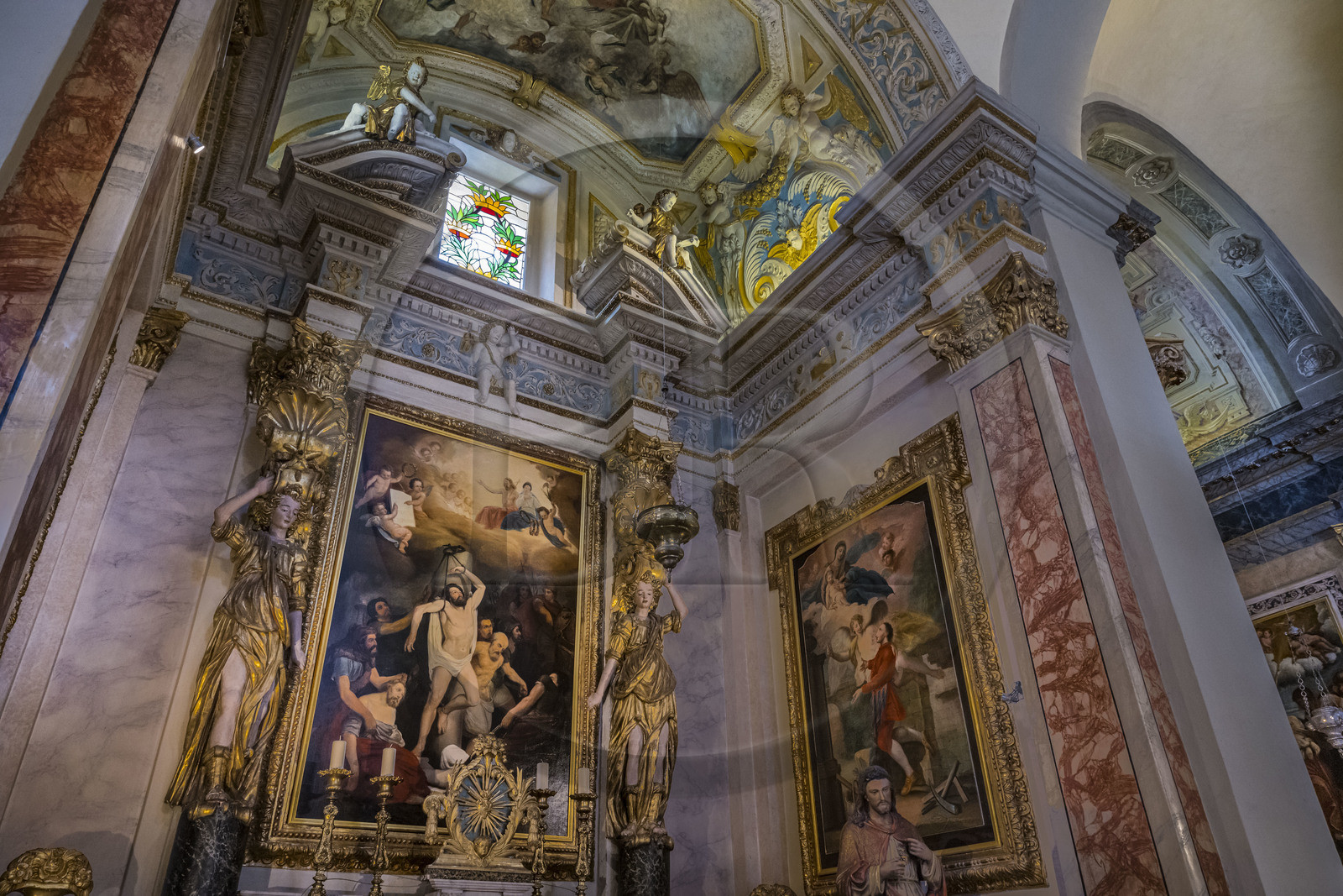 France, Alpes-Maritimes (06), Nice classée Patrimoine Mondial de l'UNESCO, le Vieux Nice, Cathédrale Sainte Réparate, chapelle des Quatres-Saints-Couronnés