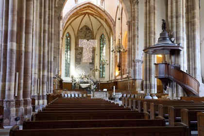 France, Bas-Rhin (67), Strasbourg, l’église protestante Saint-Thomas, le mausolée de Maurice de Saxe, maréchal de France, sculpté par Jean-Baptiste Pigalle