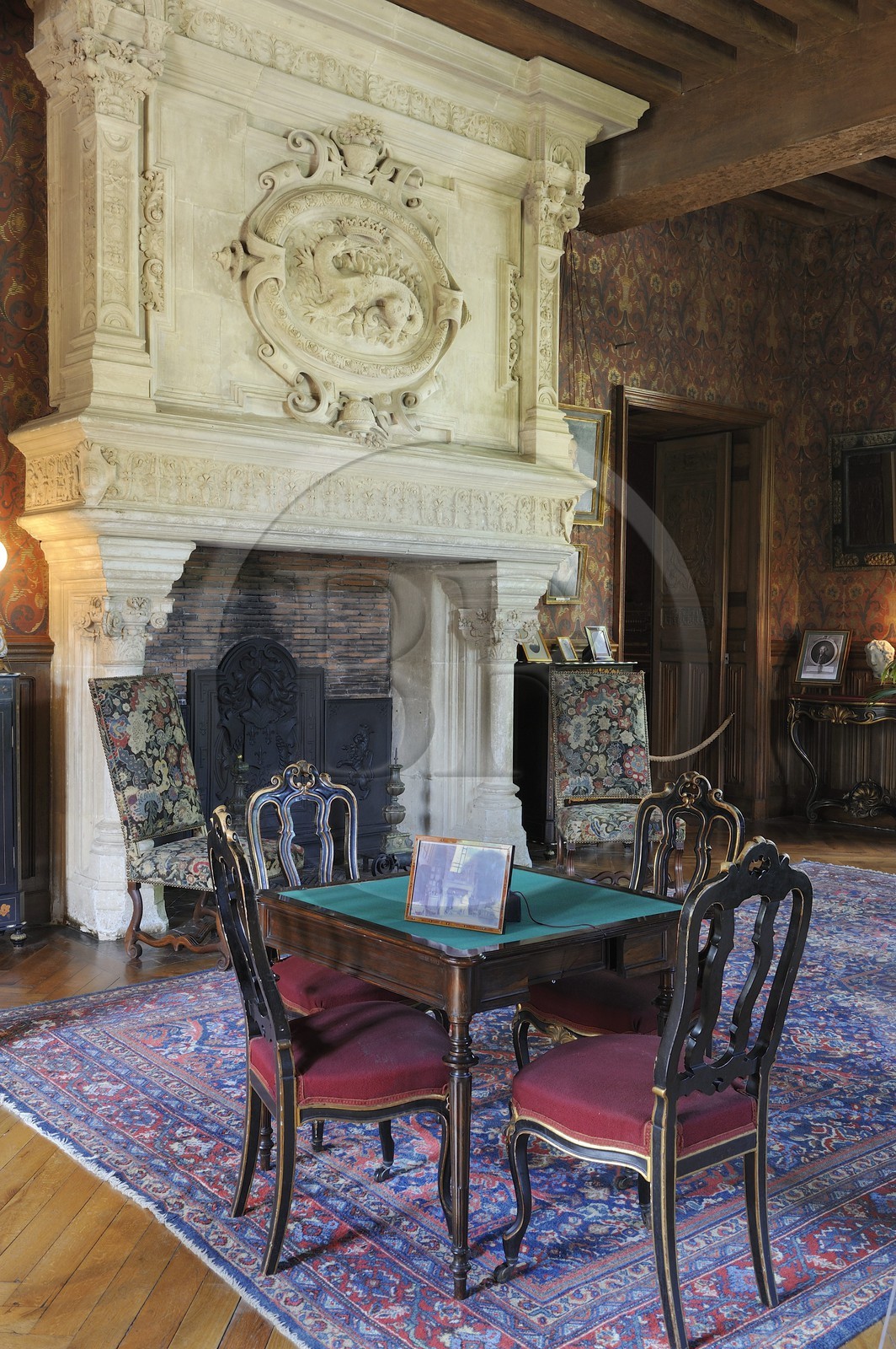 France, Indre-et-Loire (37), Vallée de la Loire classée Patrimoine Mondial de l' UNESCO, château d' Azay-le-Rideau, salons des marquis de Billancourt