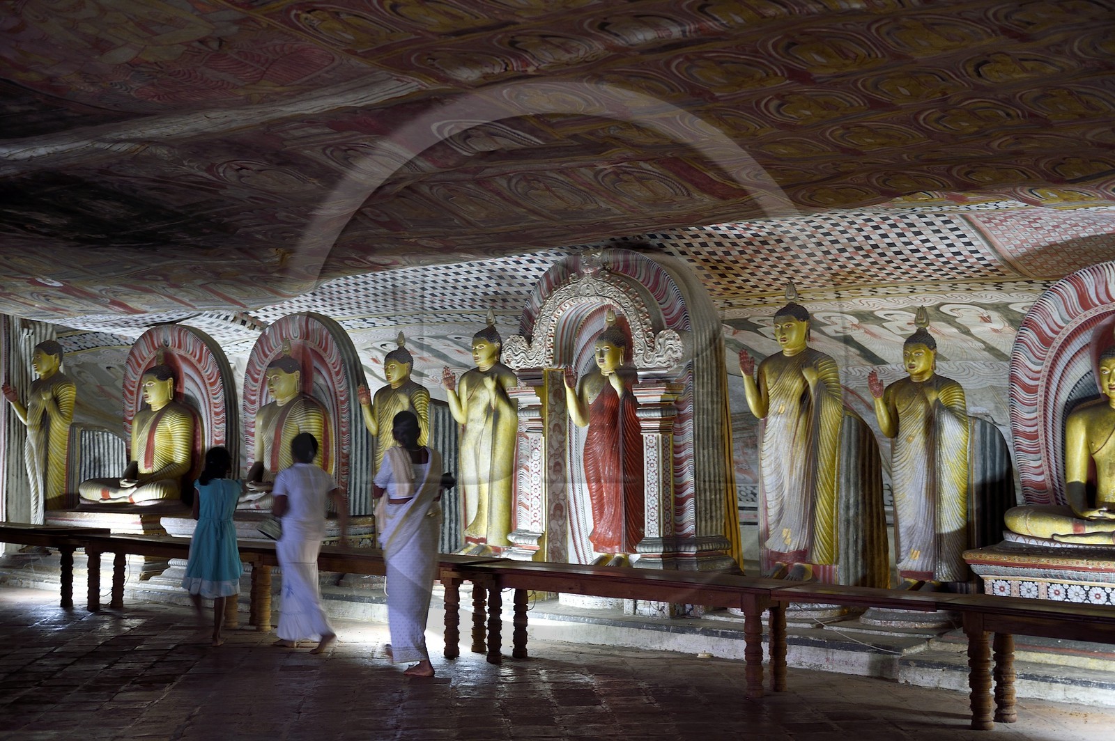 Sri Lanka, Central Province, Matale District, Dambulla, Royal Rock Temple also called Ran Giri (Golden Rock) listed as World Heritage by UNESCO, Cave 2 Maharaja Viharaya is the largest