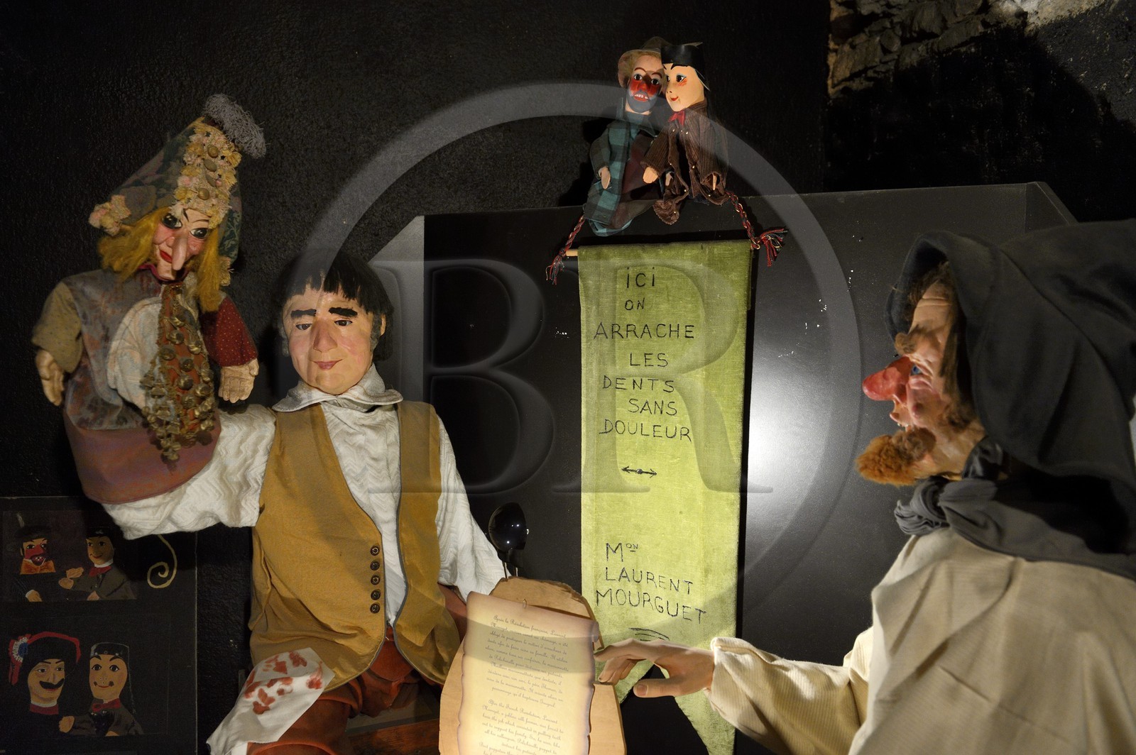 France, Rhone, Lyon, historical site listed as World Heritage by UNESCO, Vieux Lyon (Old Town), Disagn' Cardelli in rue St Jean, the Guignol fantastic Little Museum (Petit Musée fantastique de Guignol)