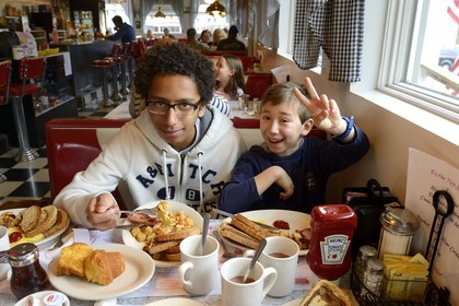 Etats-Unis, New York, Copake, petit déjeuner dans un dinner