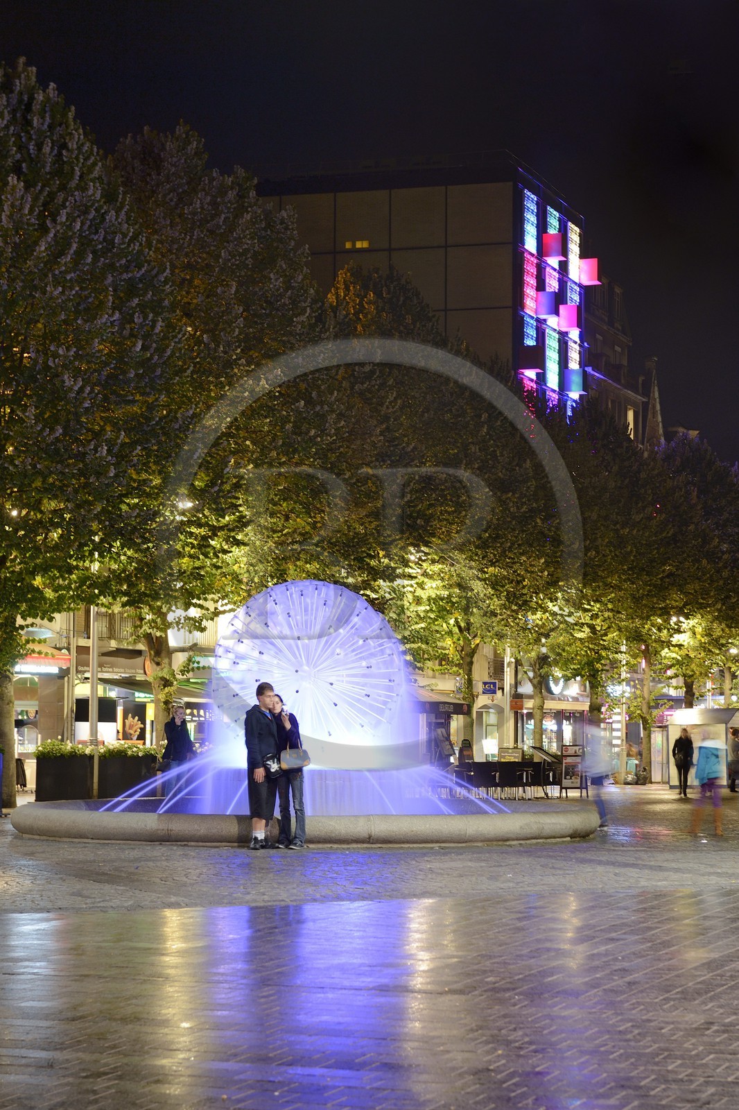 France, Marne (51), Reims, fontaine sur le place Drouet d'Erlon