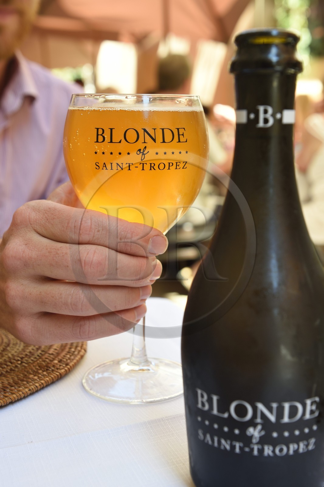 France, Var, Saint-Tropez, local beer called Blonde of Saint-Tropez