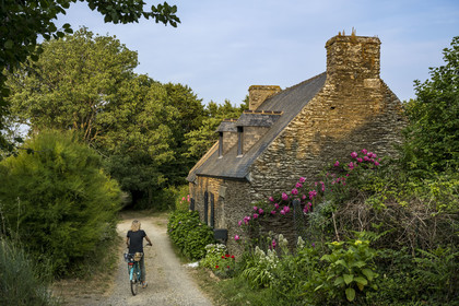 France, Morbihan (56), Ile de Groix, Kerohet, maison traditionnelle