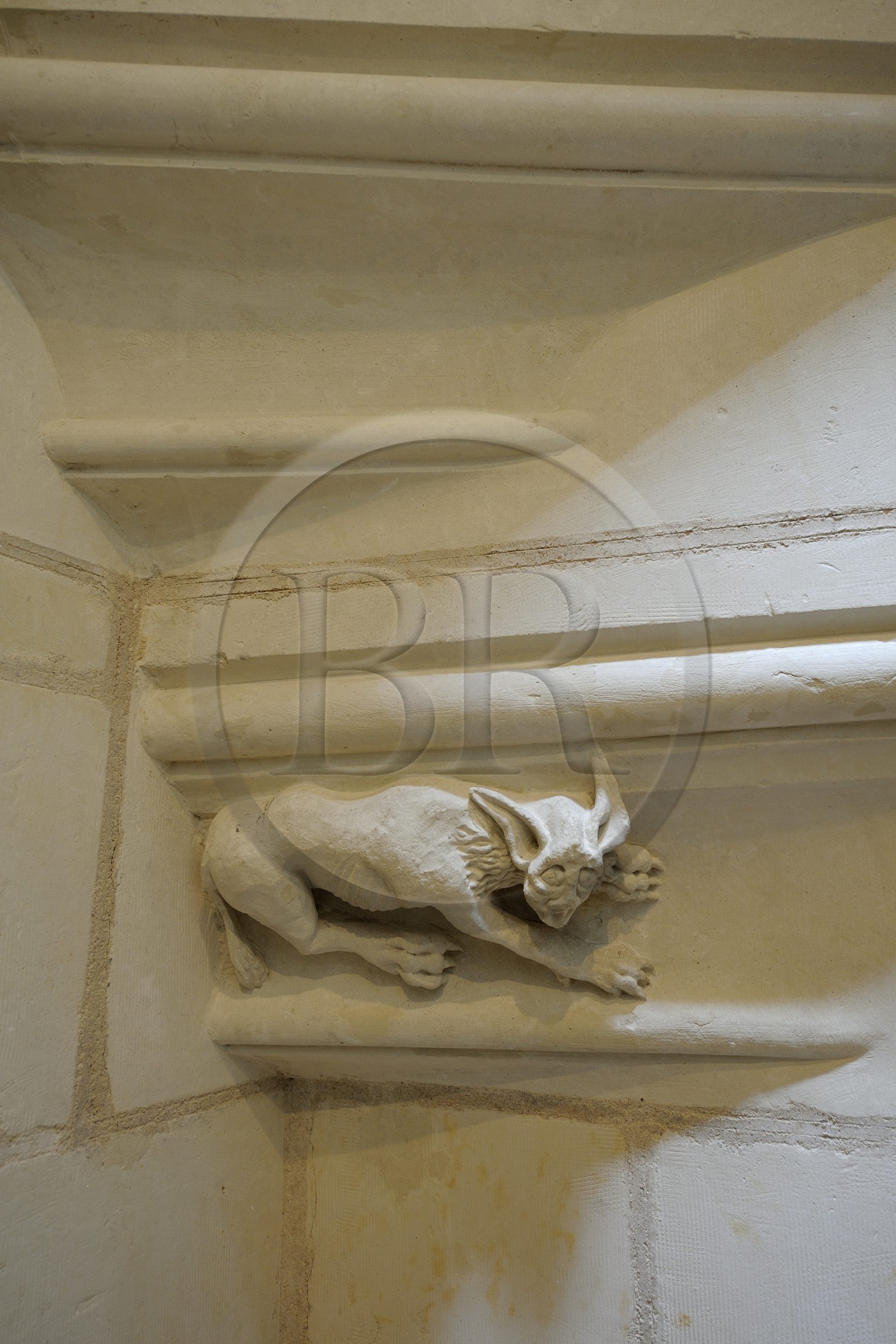 France, Loire-Atlantique (44), Nantes, le château des Ducs de Bretagne, musée d'Histoire de Nantes, monstre chouette et dragon du 15è siècle