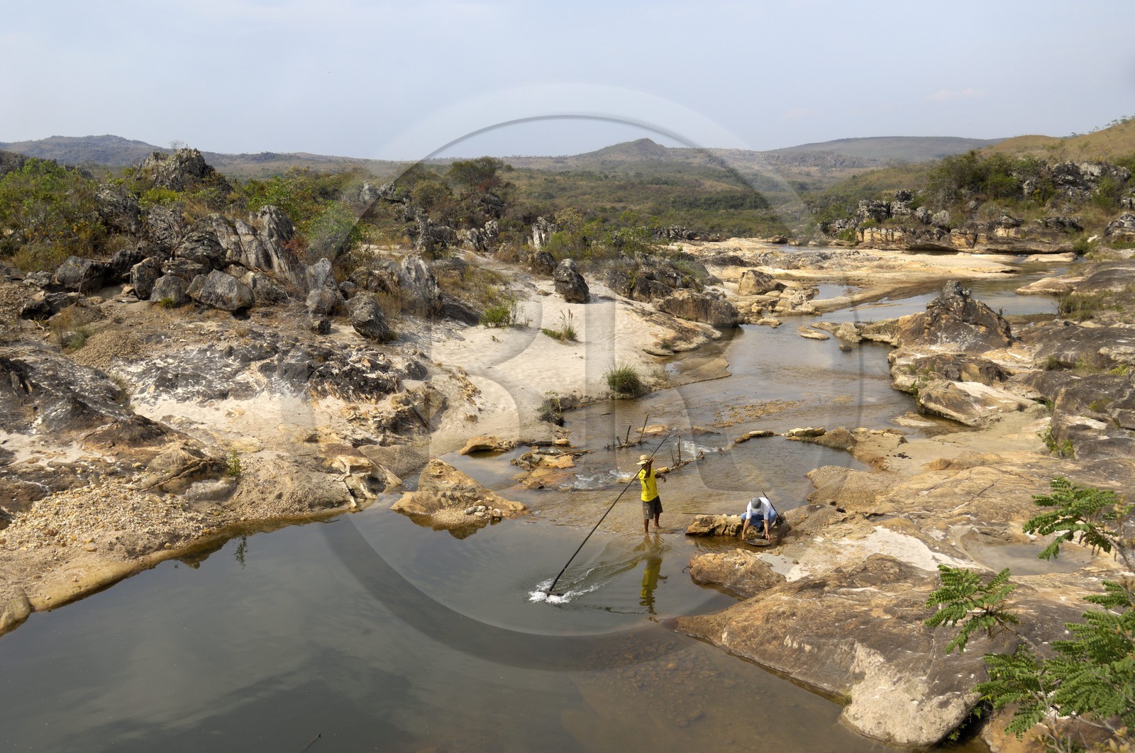 Brazil, Minas Gerais state, Diamantina, garimpero, gold prospecter in a river (Gold Route, Estrada Real)