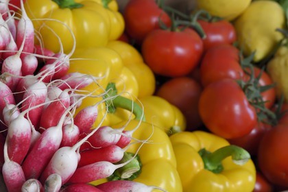 France, Alpes-Maritimes, Antibes, vegetable basket