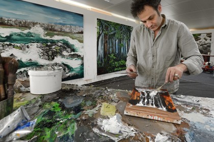 France, Val-d’Oise (95), Gonesse, atelier de l'artiste Fred Kleinberg au sein de l'entreprise Manutan