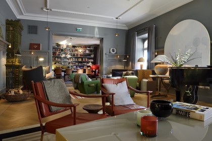 Sweden, Stockholm, Hotel Ett Hem, the living room