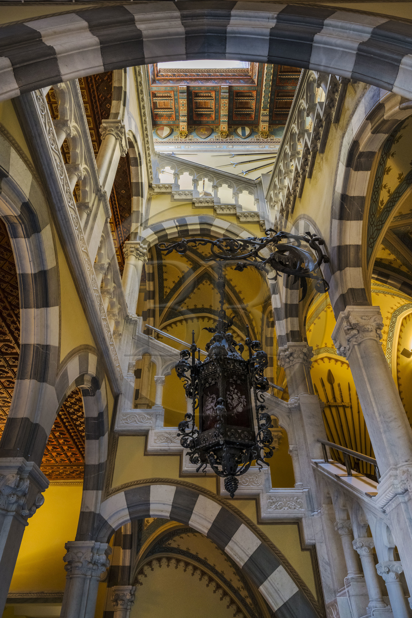 Italy, Liguria, Genoa, Castello d'Albertis Museo delle Culture del Mondo, castle of Enrico Alberto D'Albertis, Genoese explorer, navigator and travel writer (1846-1932)