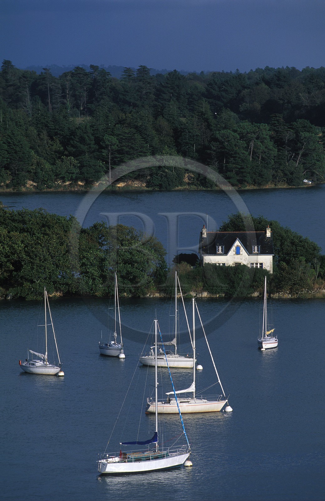 France, Finistere, an isolated house in Benodet Bay