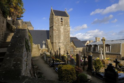 France, Manche, Mont Saint Michel, listed as World Heritage by UNESCO, Saint Pierre parish church and the cemetery