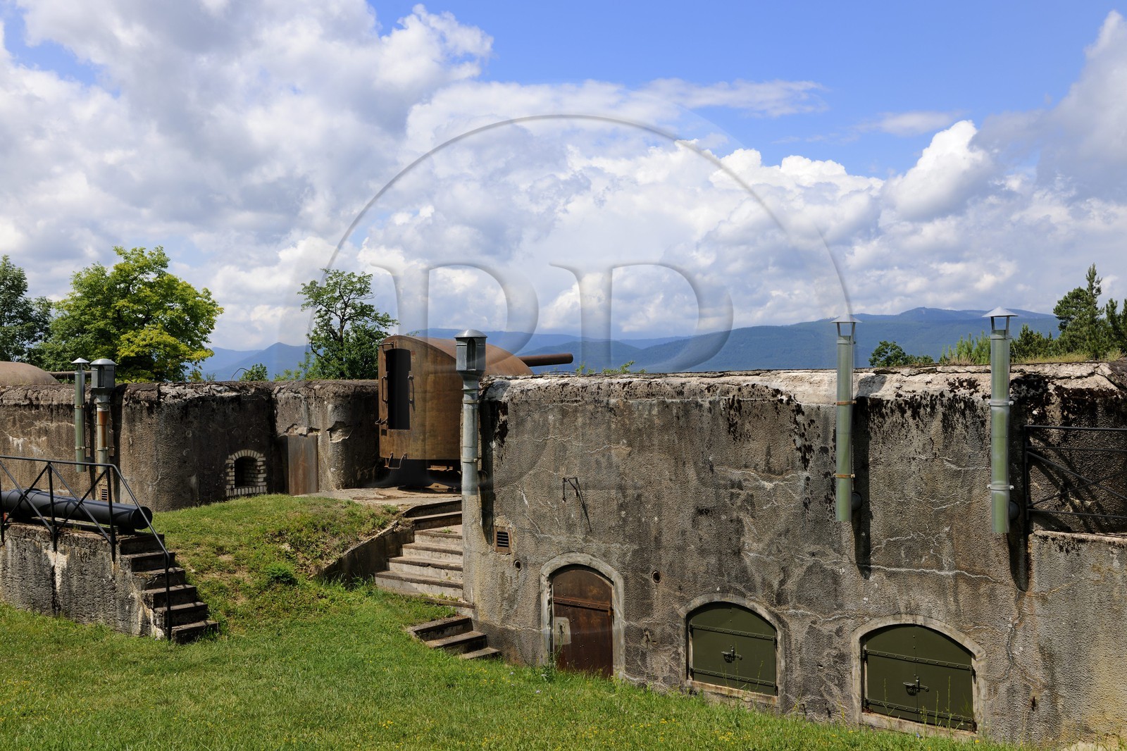 France, Bas-Rhin (67), le Fort de Mutzig, la batterie à boucliers n°1