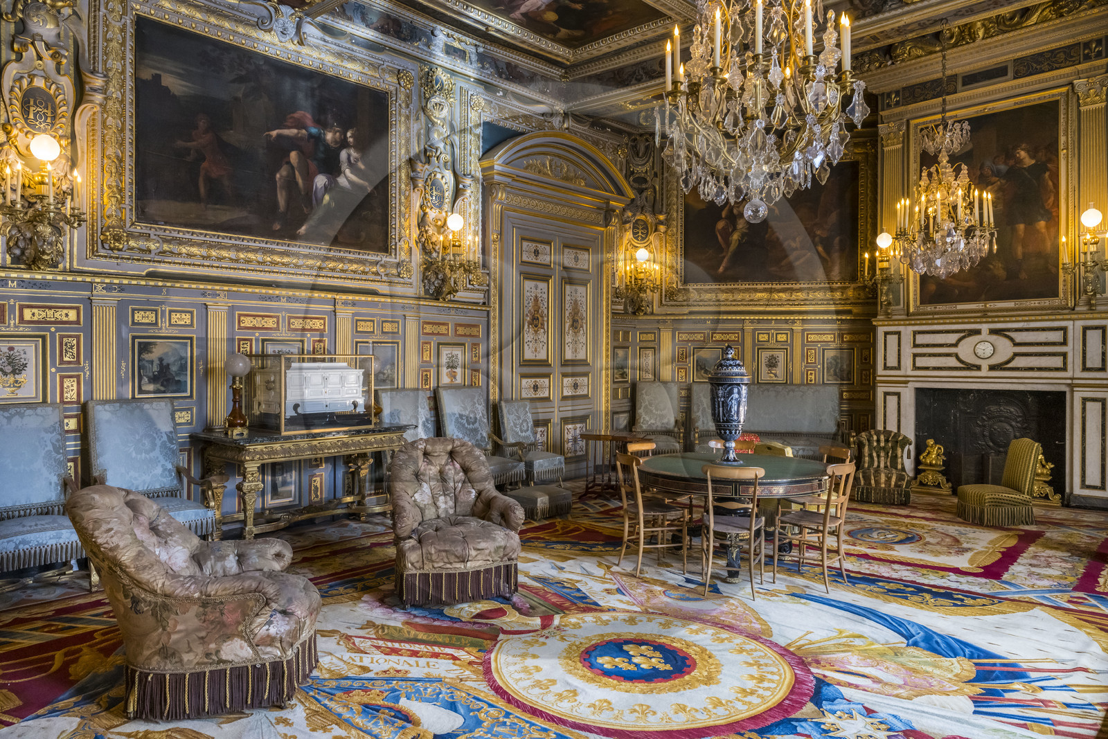France, Seine-et-Marne (77), Fontainebleau, chateau de Fontainebleau, classé Patrimoine Mondial par l'UNESCO, Salon Louis XIII