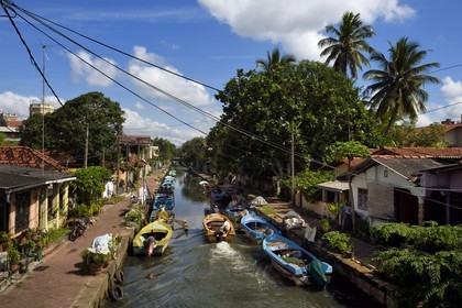 Sri Lanka, Western Province, Negombo, the old Dutch canal that goes to Colombo