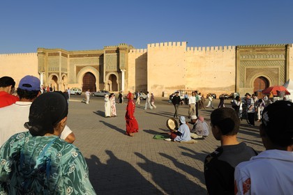 Morocco, Meknes Tafilalet Region, Meknes, Imperial City, medina listed as World Heritage by UNESCO, Bab El Mansour Gate between the imperial city and the medina on the Place El Hedime (or Lahdim)